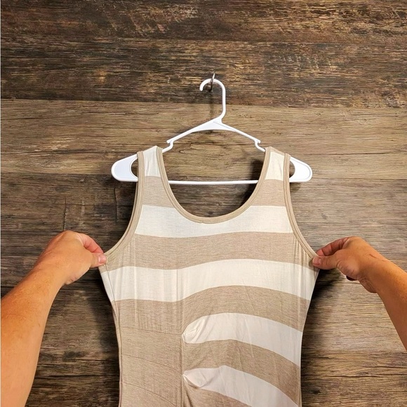 Calvin Klein Beige Striped Maxi Dress - Picture 3 of 8